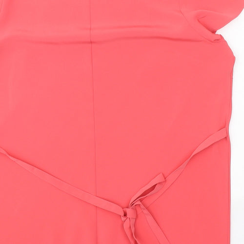 Wardrobe Womens Pink Polyester Basic T-Shirt Size 14 Square Neck