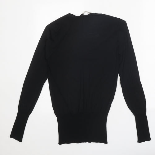 Zara Womens Black Viscose Basic Blouse Size S V-Neck