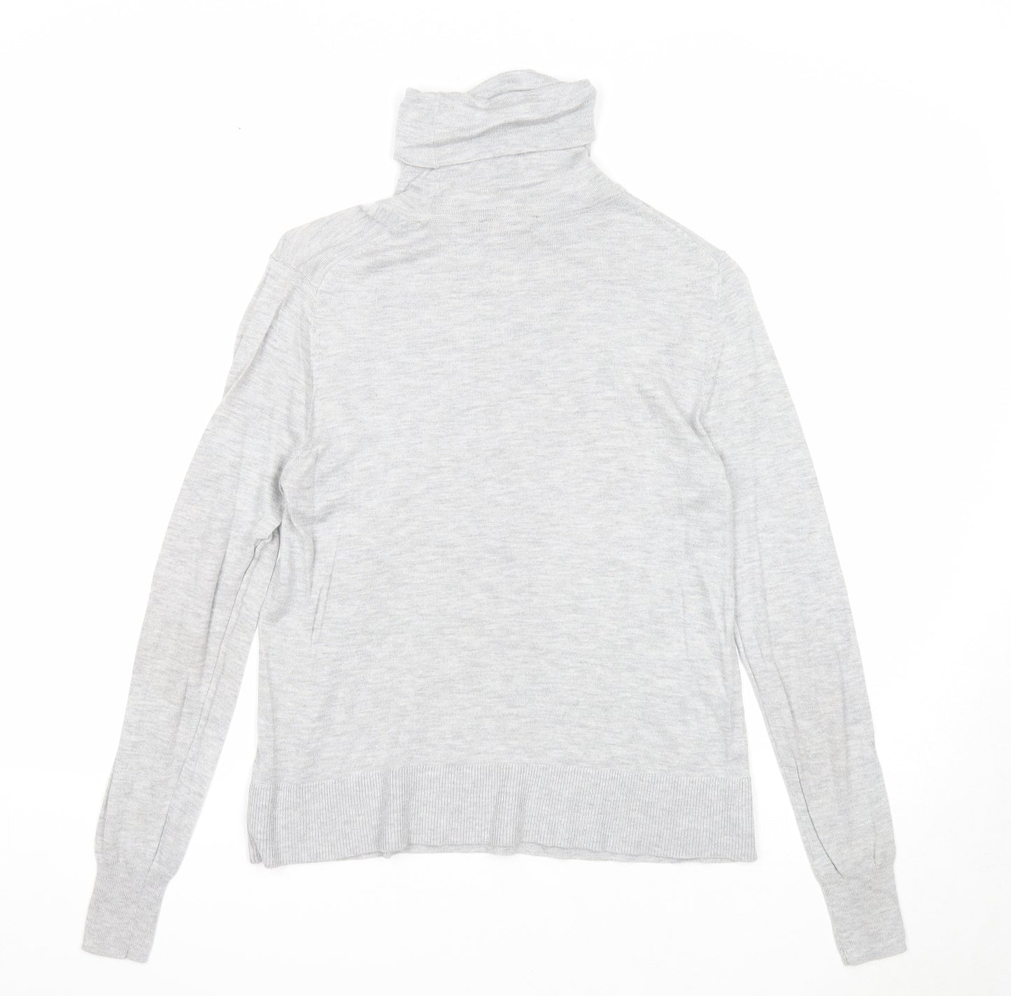 Zara Womens Grey Roll Neck Modal Pullover Jumper Size M
