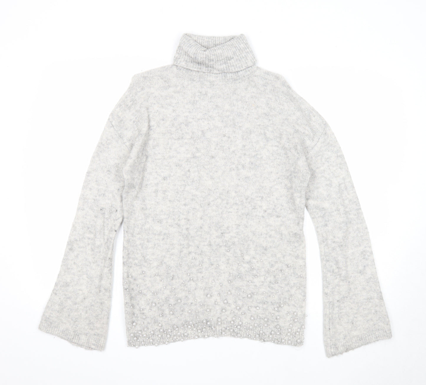 NEXT Womens Grey Roll Neck Acrylic Pullover Jumper Size 10
