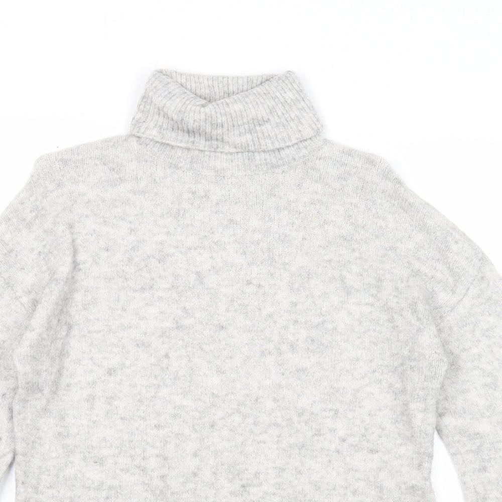 NEXT Womens Grey Roll Neck Acrylic Pullover Jumper Size 10