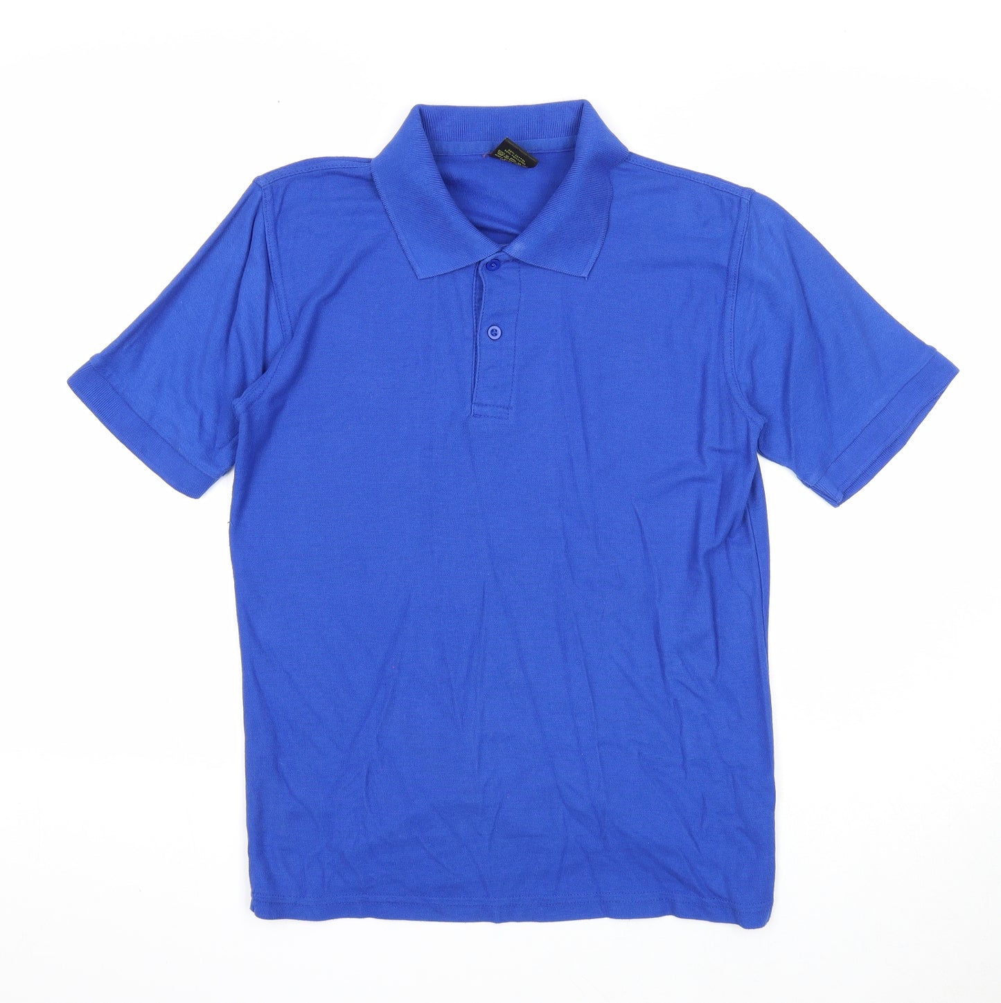 Stars & Stripes Womens Blue Cotton Basic Button-Up Size S Collared