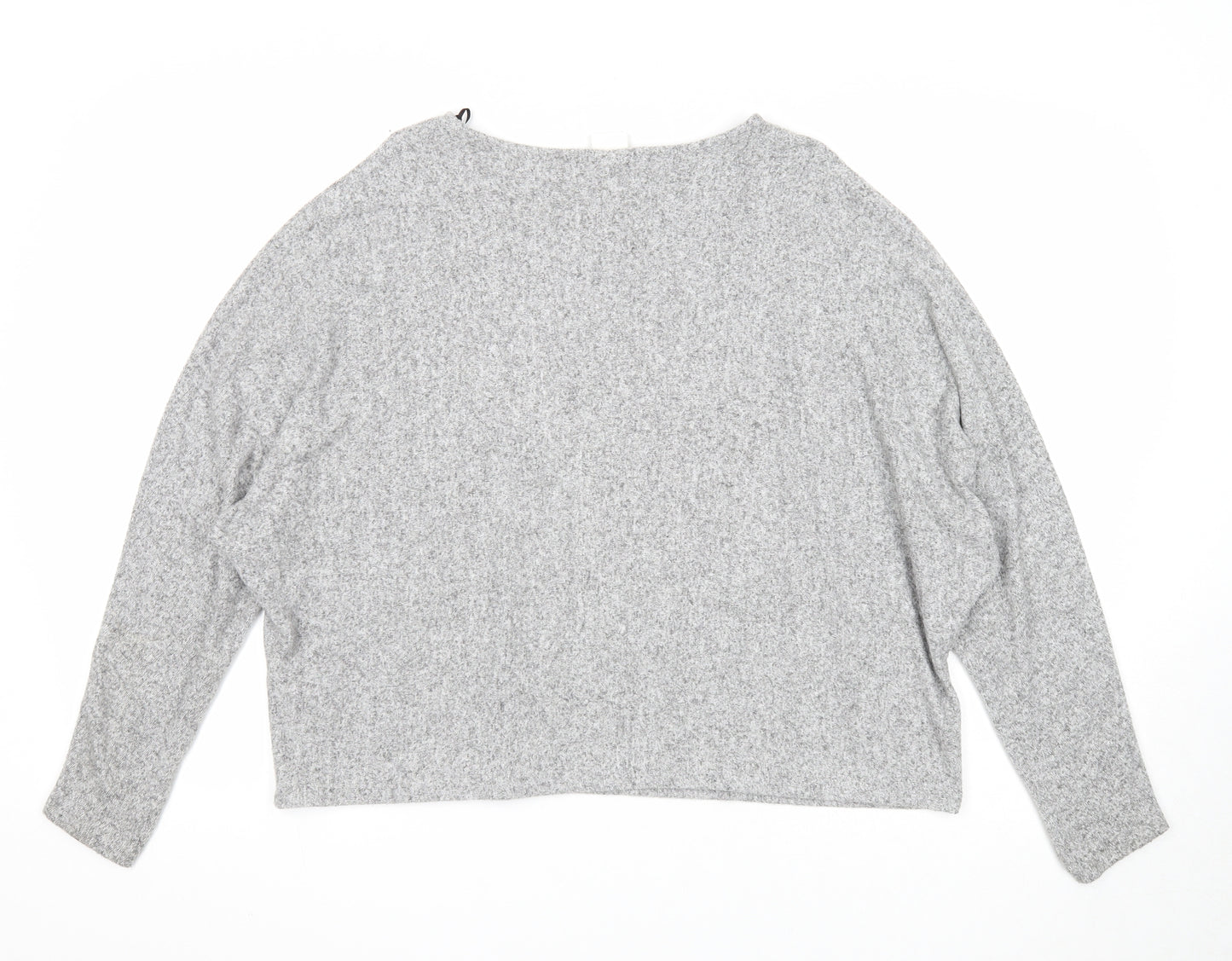 H&M Womens Grey Scoop Neck Viscose Pullover Jumper Size L
