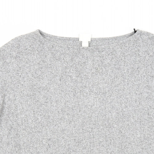 H&M Womens Grey Scoop Neck Viscose Pullover Jumper Size L