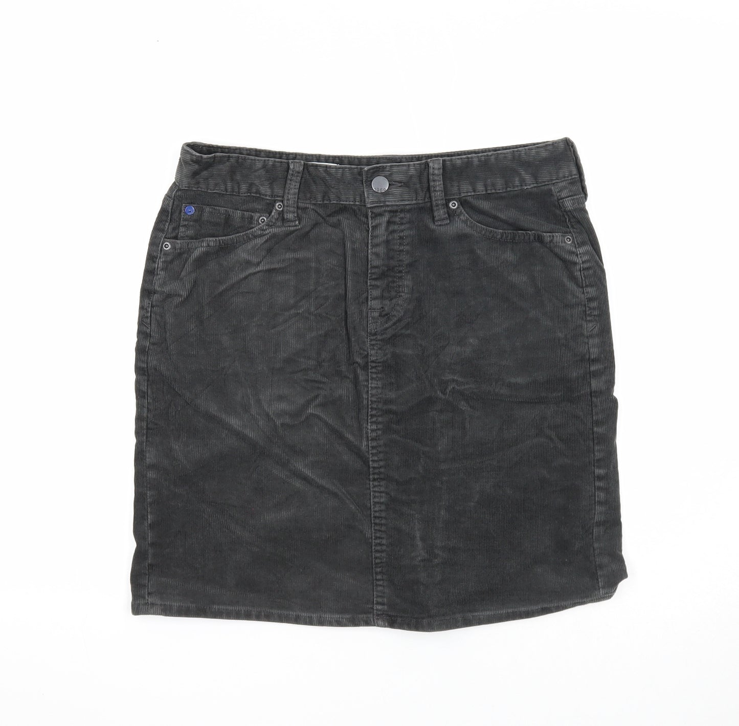 Gap Womens Black Cotton A-Line Skirt Size 6 Zip