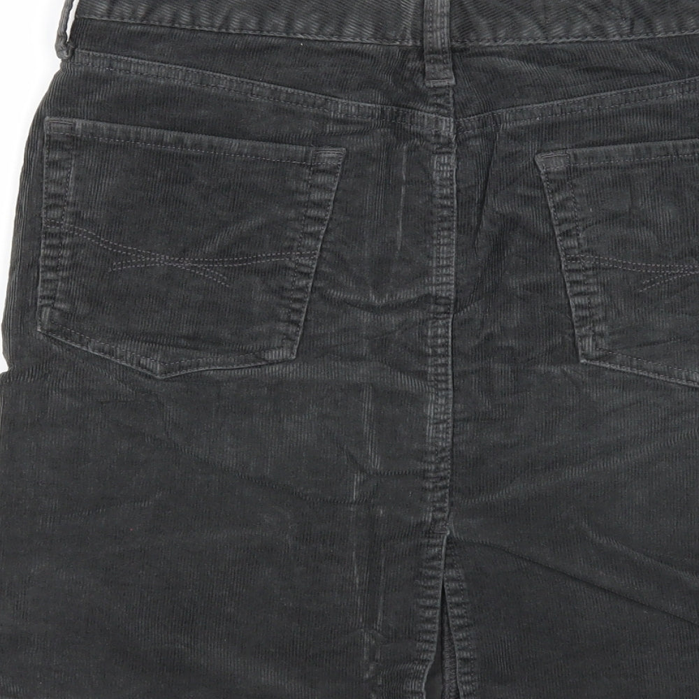 Gap Womens Black Cotton A-Line Skirt Size 6 Zip