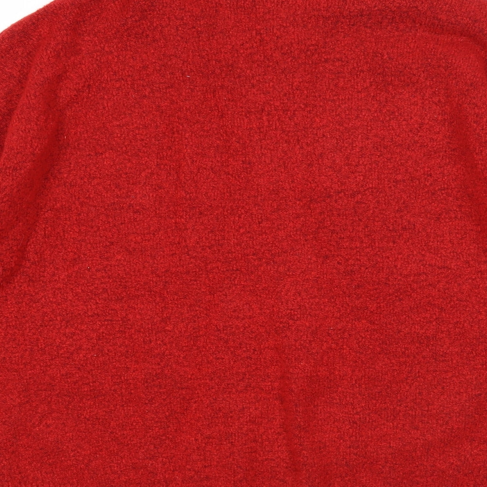 Primark Womens Red Round Neck Acrylic Pullover Jumper Size 12 - Size 12-14