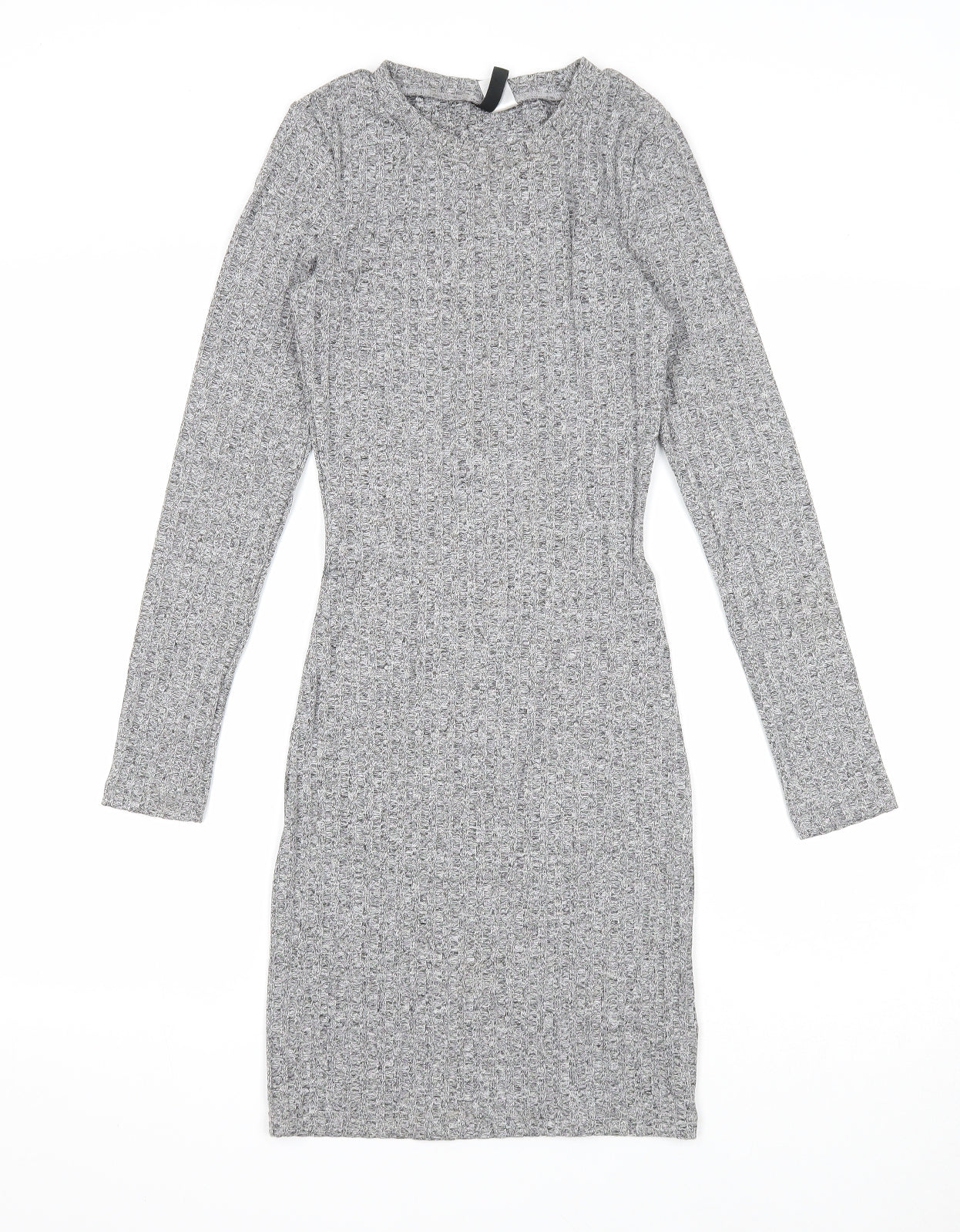 Divided Womens Grey Polyester Bodycon Size 6 Round Neck Pullover