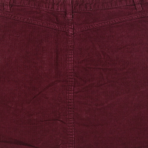 Denim & Co. Womens Purple Cotton A-Line Skirt Size 8 Zip