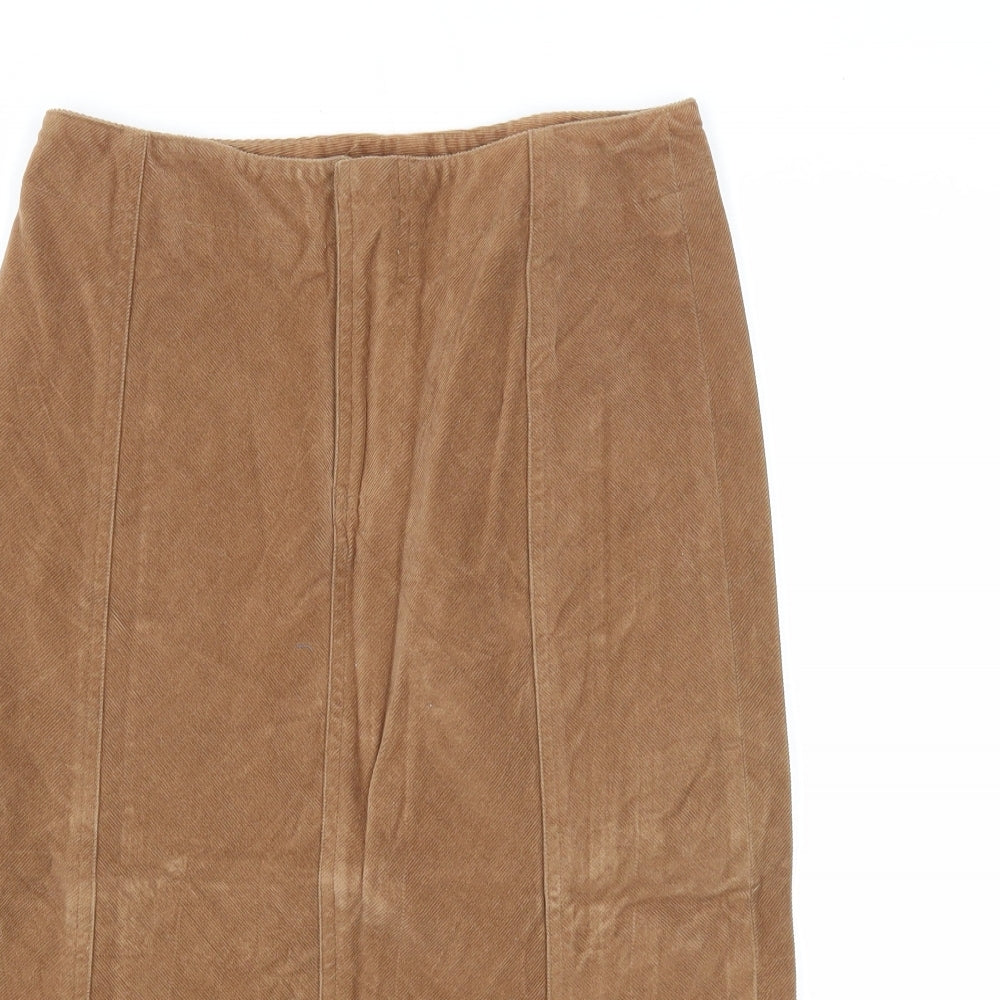 The Limited Womens Brown Cotton A-Line Skirt Size 4 Zip