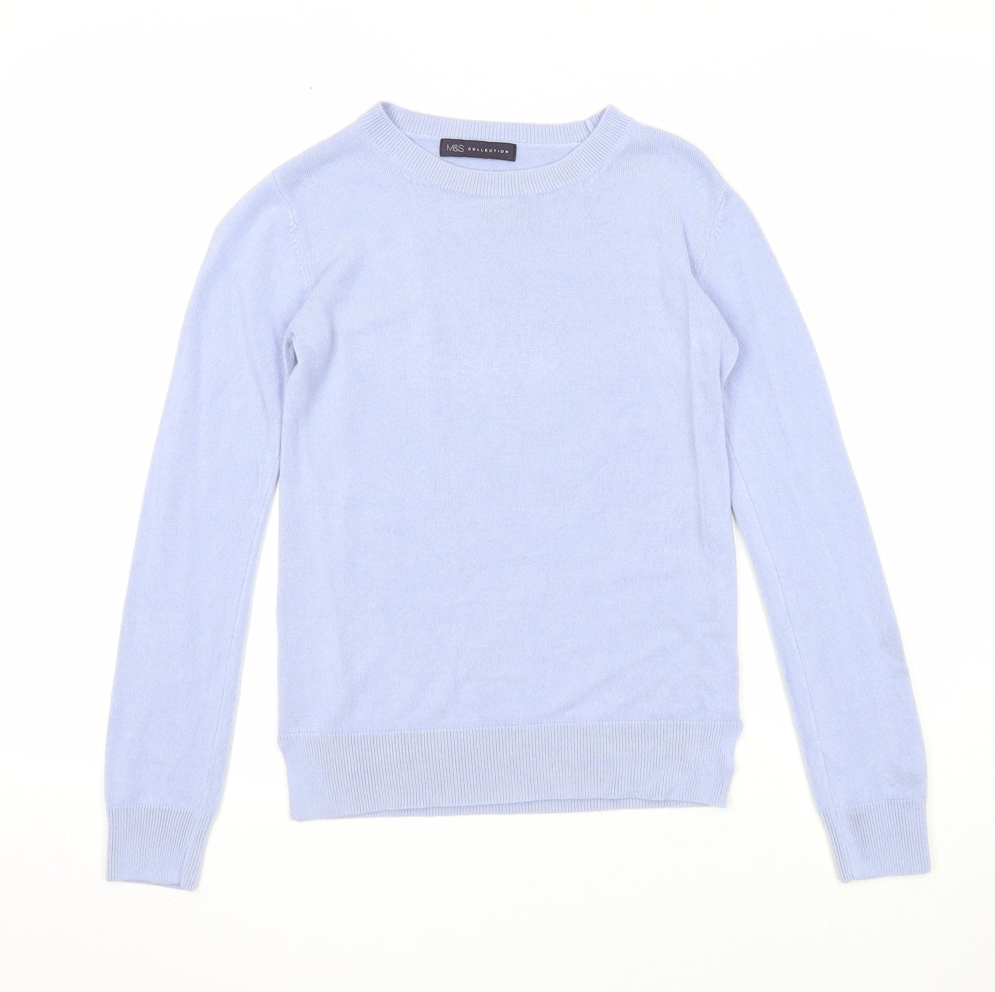 Marks and Spencer Womens Blue Round Neck Acrylic Pullover Jumper Size 6