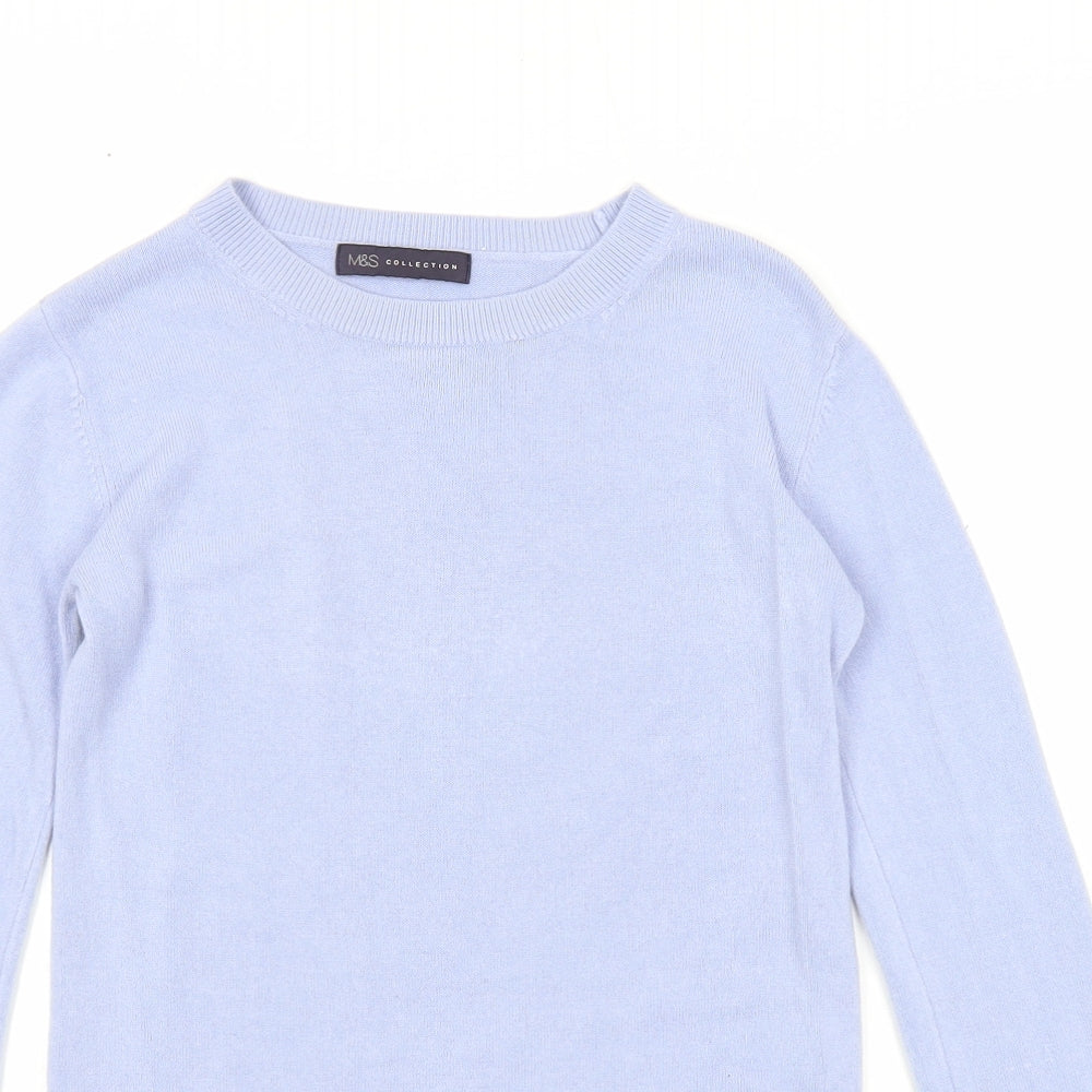 Marks and Spencer Womens Blue Round Neck Acrylic Pullover Jumper Size 6