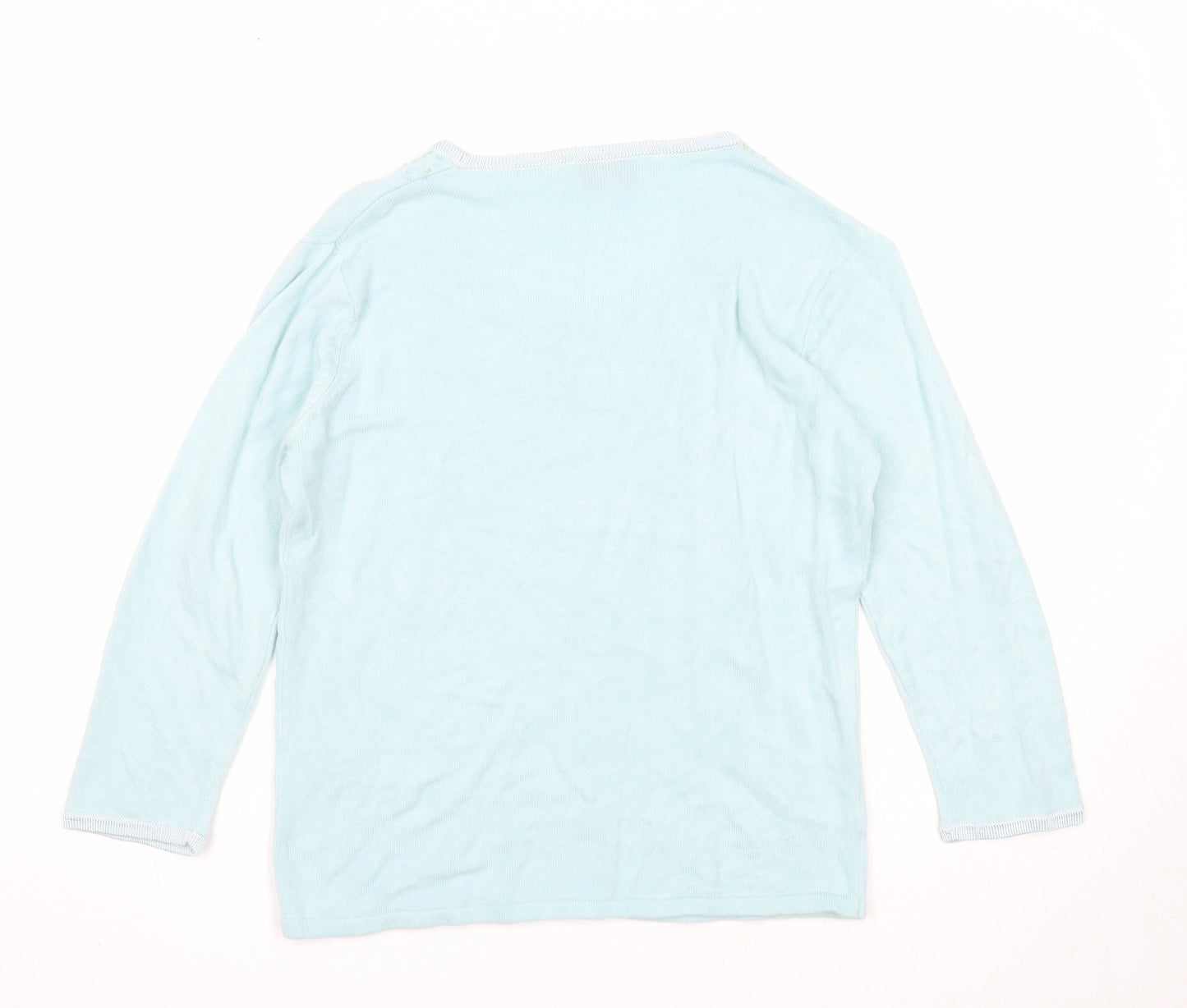 Tigi Womens Blue Scoop Neck Acrylic Pullover Jumper Size 14 - Size 14-16