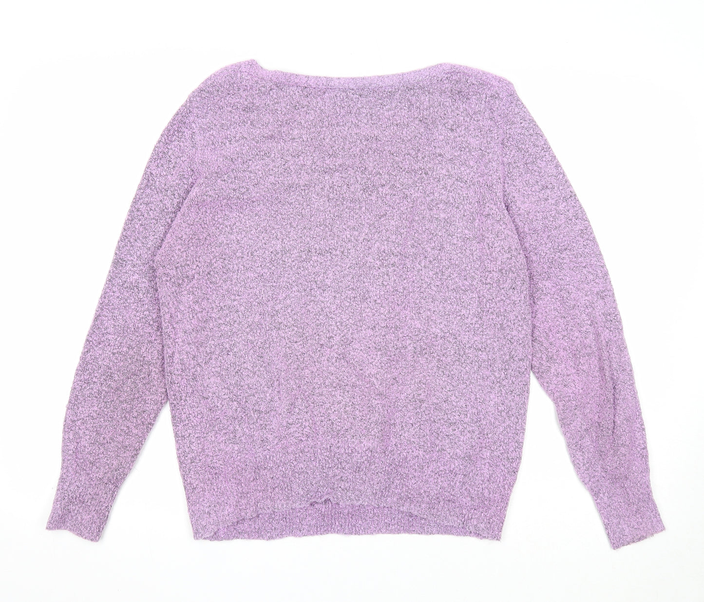 M&Co Womens Purple Scoop Neck Acrylic Pullover Jumper Size 18