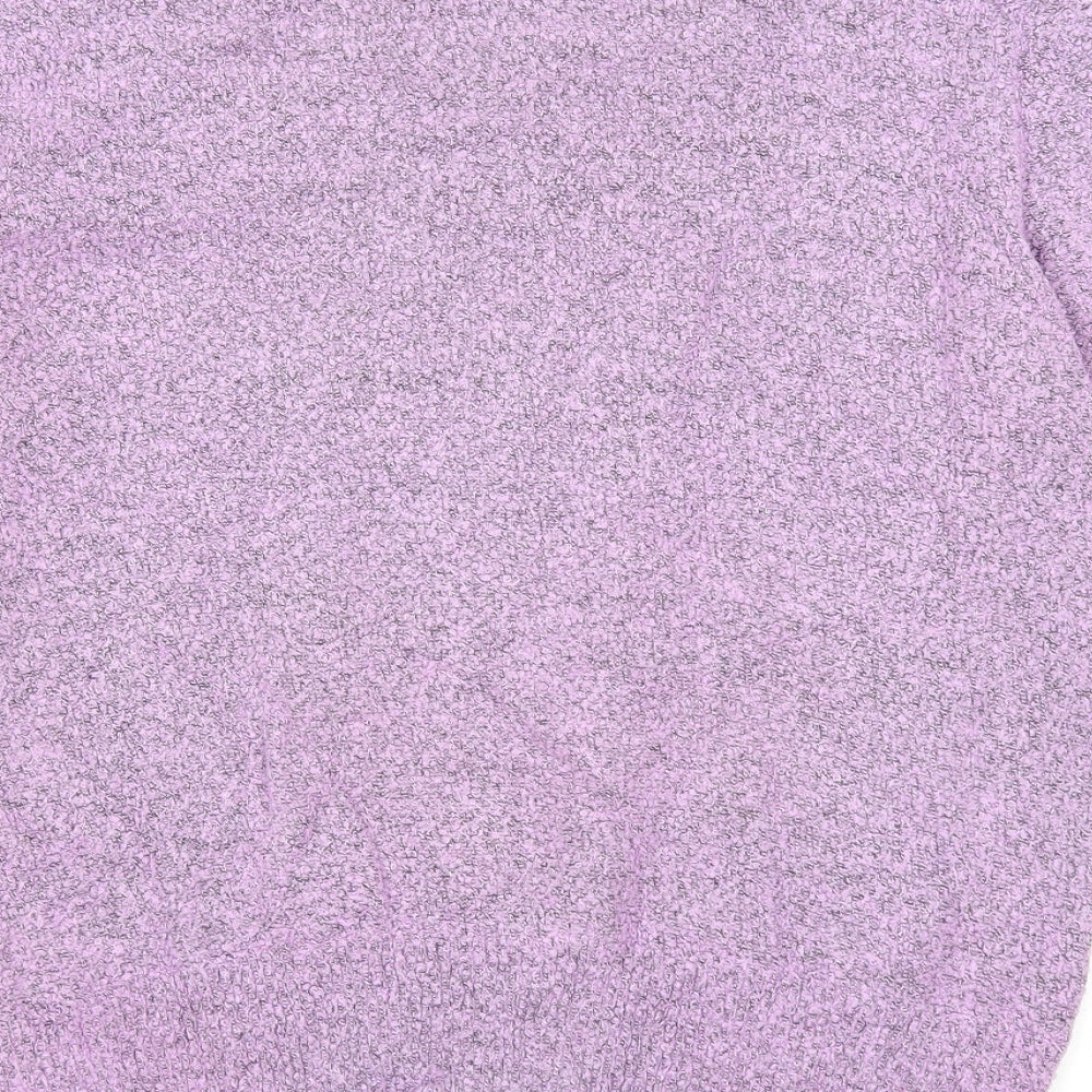 M&Co Womens Purple Scoop Neck Acrylic Pullover Jumper Size 18