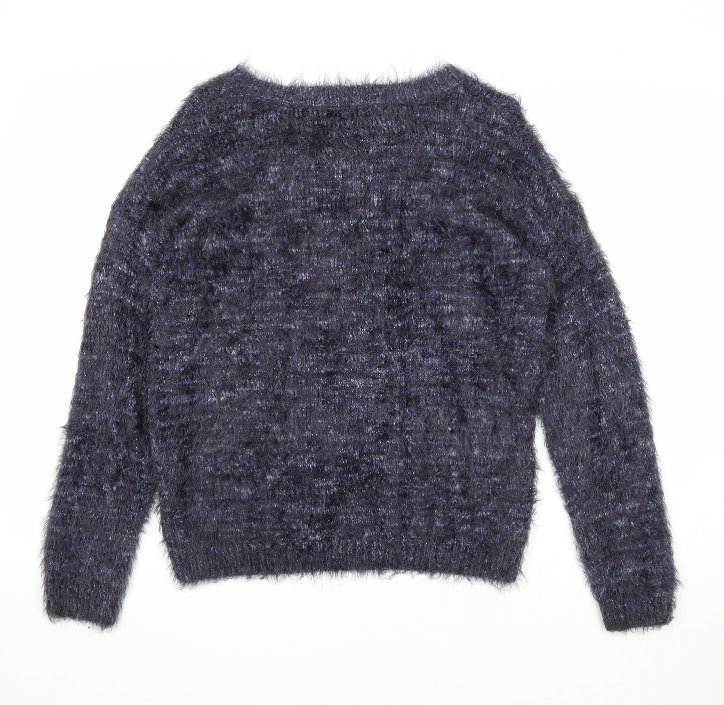TU Womens Blue Round Neck Polyamide Pullover Jumper Size 10