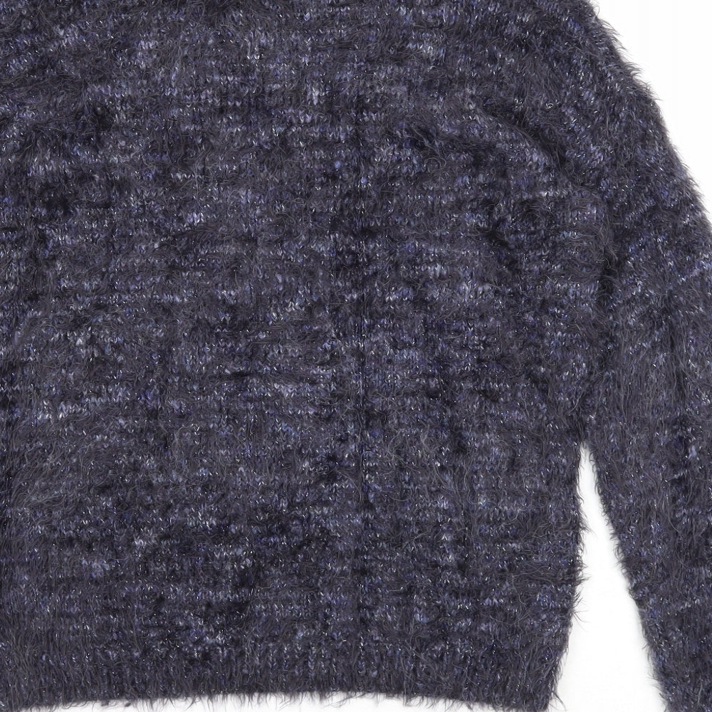 TU Womens Blue Round Neck Polyamide Pullover Jumper Size 10