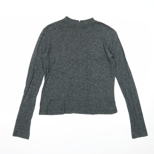 Atmosphere Womens Grey Polyester Basic T-Shirt Size 6 Round Neck