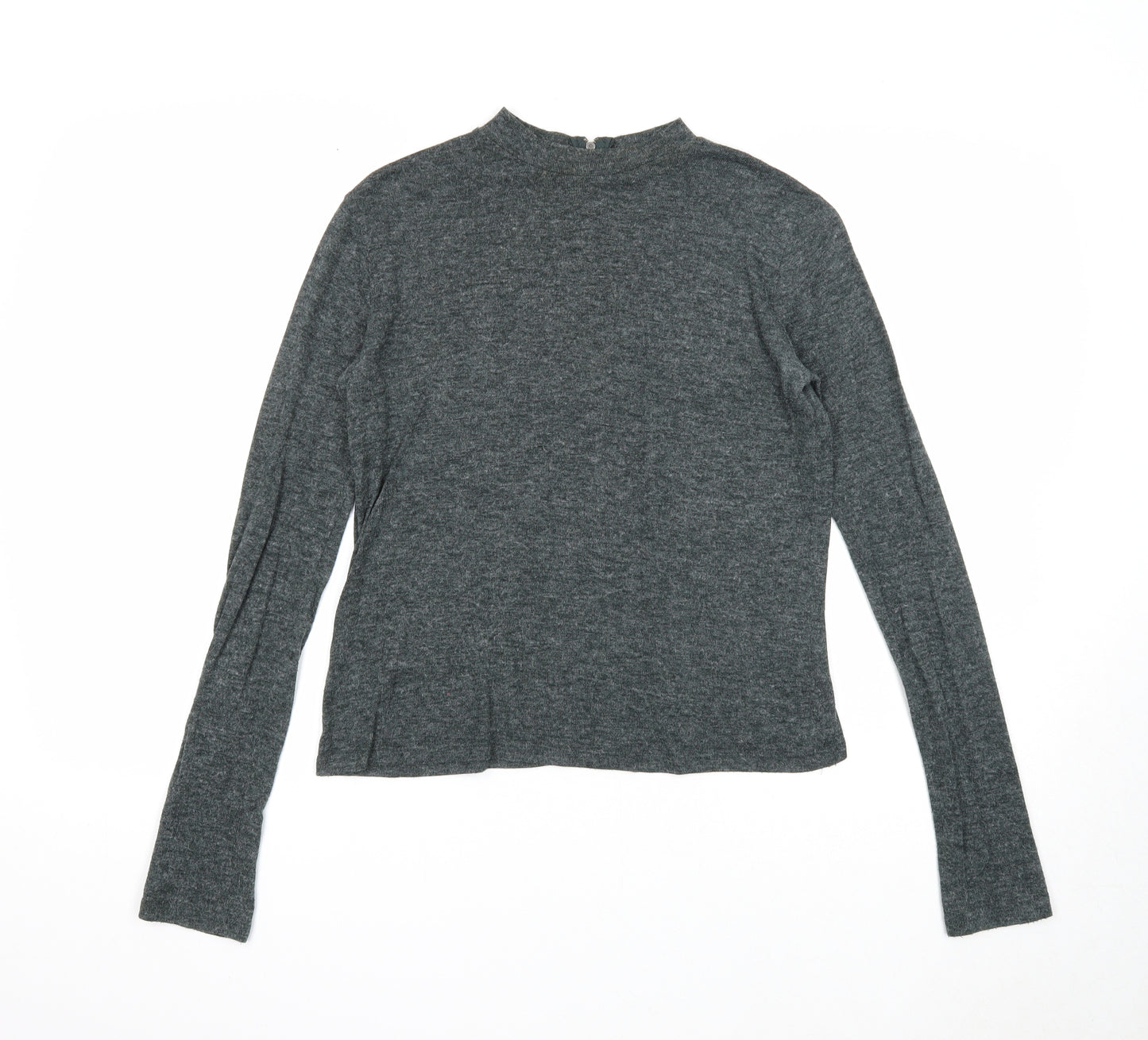 Atmosphere Womens Grey Polyester Basic T-Shirt Size 6 Round Neck