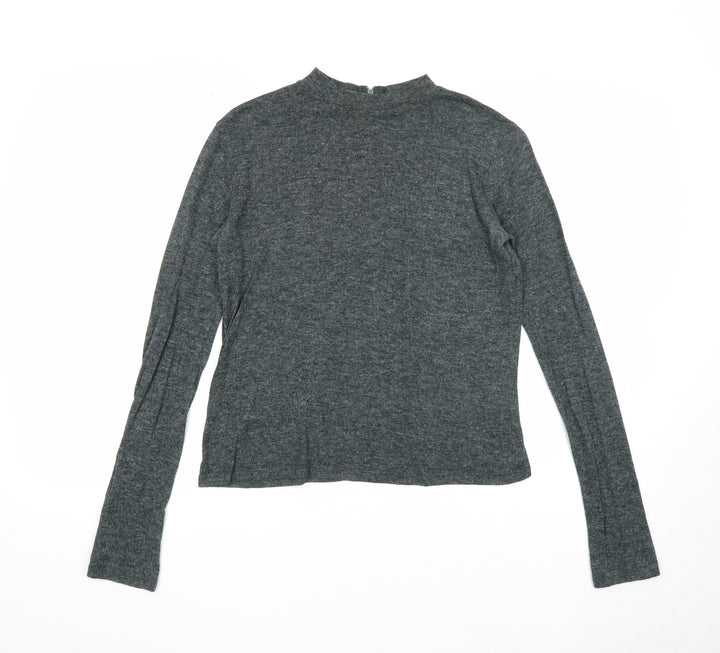 Atmosphere Womens Grey Polyester Basic T-Shirt Size 6 Round Neck
