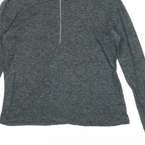 Atmosphere Womens Grey Polyester Basic T-Shirt Size 6 Round Neck