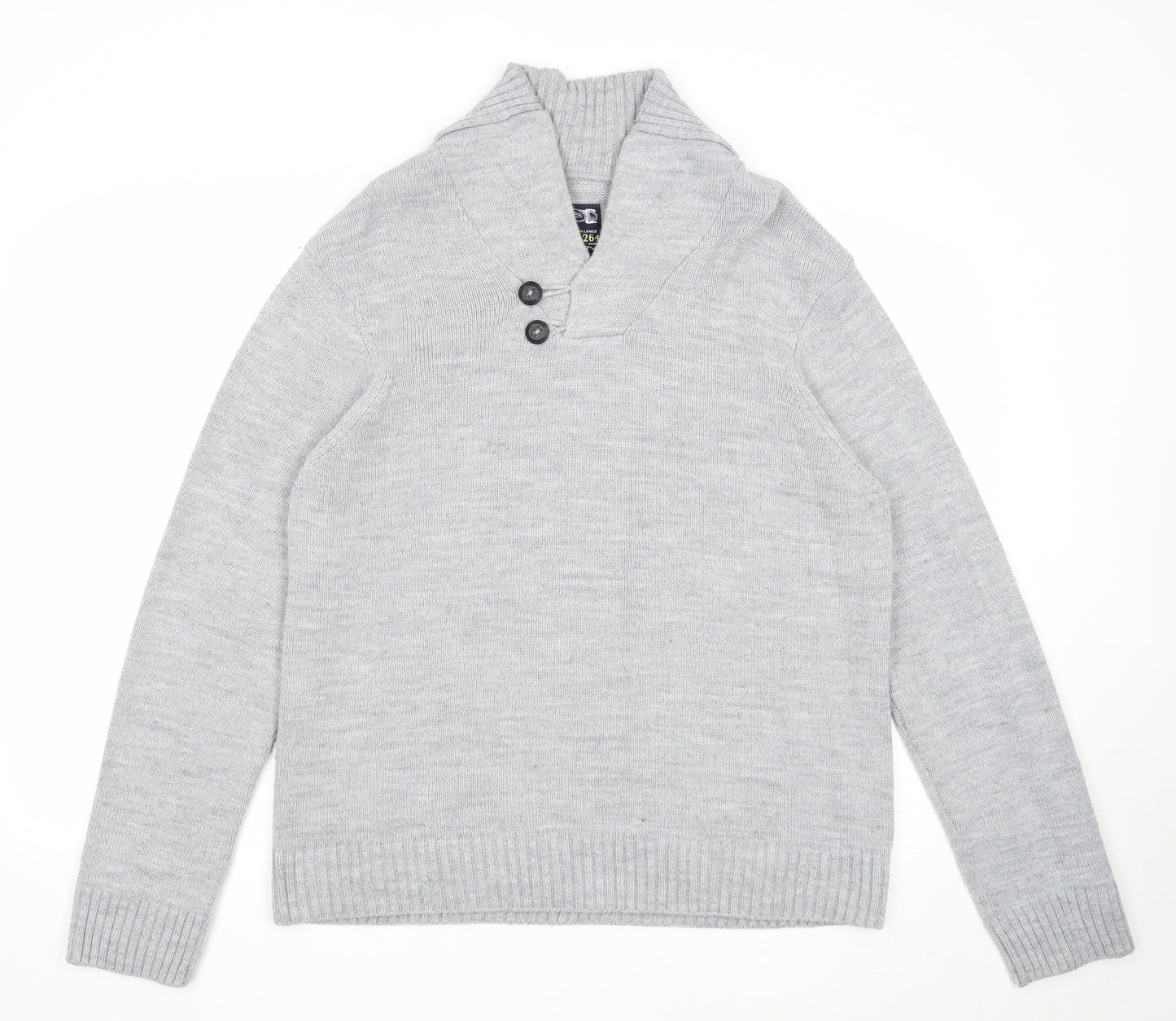River Island Womens Grey V-Neck Acrylic Pullover Jumper Size XL