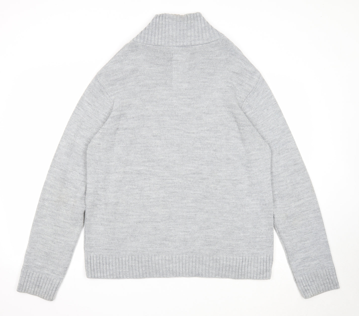 River Island Womens Grey V-Neck Acrylic Pullover Jumper Size XL