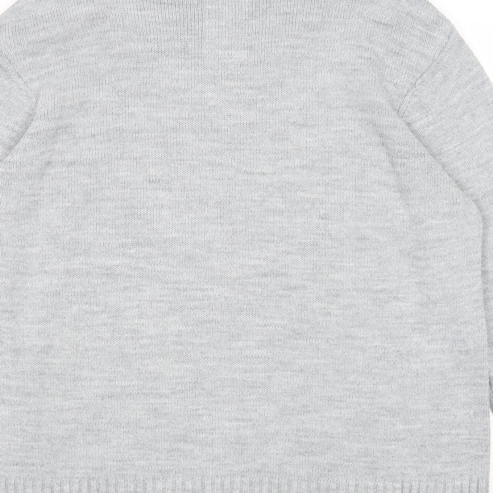 River Island Womens Grey V-Neck Acrylic Pullover Jumper Size XL