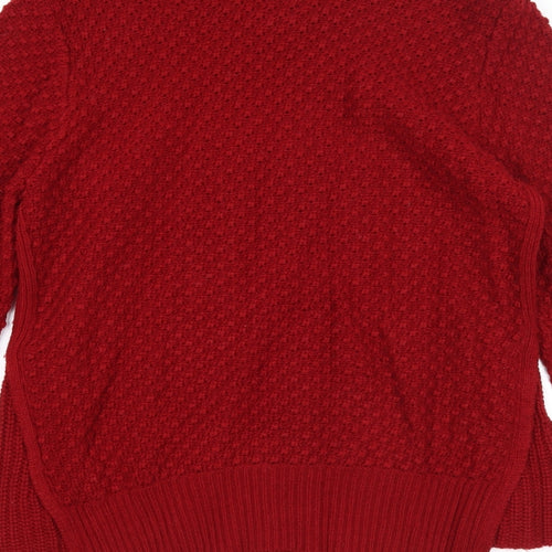 Sfera Womens Red Round Neck Acrylic Pullover Jumper Size L