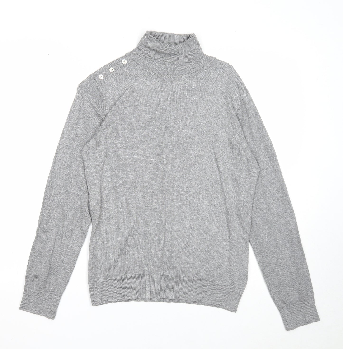 Gerard Womens Grey Roll Neck Viscose Pullover Jumper Size 10