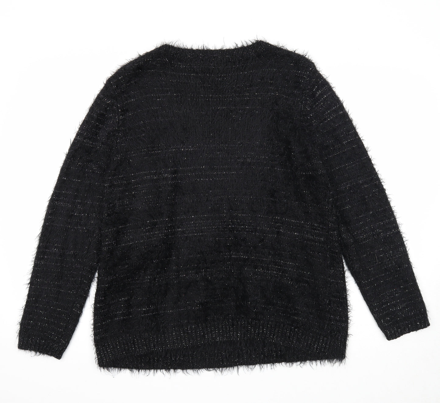 Wallis Womens Black Round Neck Acrylic Pullover Jumper Size M