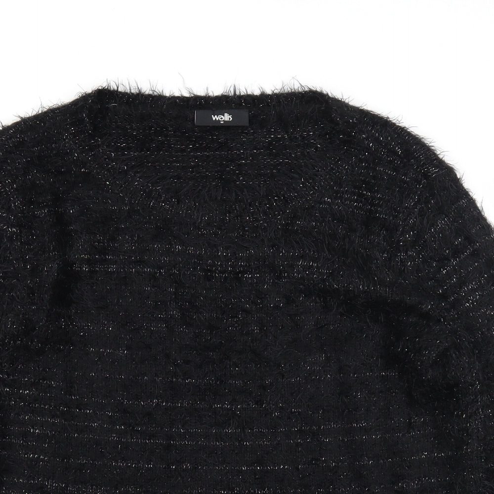 Wallis Womens Black Round Neck Acrylic Pullover Jumper Size M