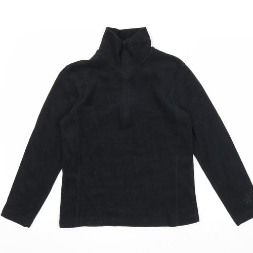 Snow Rock Womens Black Polyester Pullover Sweatshirt Size XS Zip
