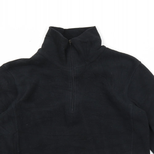 Snow Rock Womens Black Polyester Pullover Sweatshirt Size XS Zip