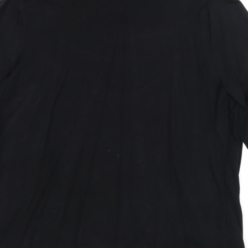 M&Co Womens Black Floral Viscose Basic Blouse Size S Scoop Neck - Twin Set