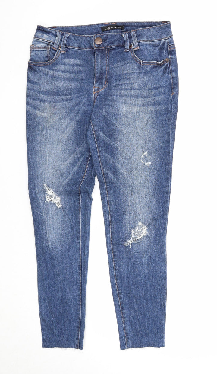 Preworn Womens Blue Cotton Skinny Jeans Size 6 Regular Zip