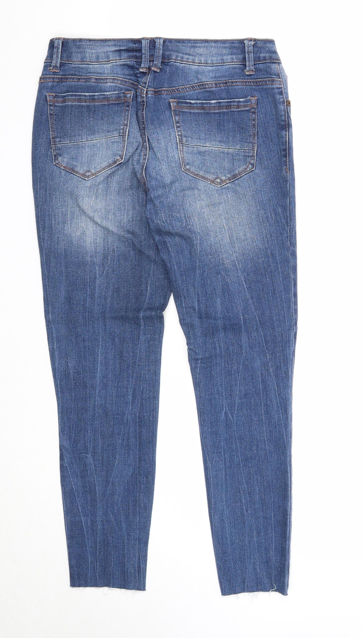 Preworn Womens Blue Cotton Skinny Jeans Size 6 Regular Zip