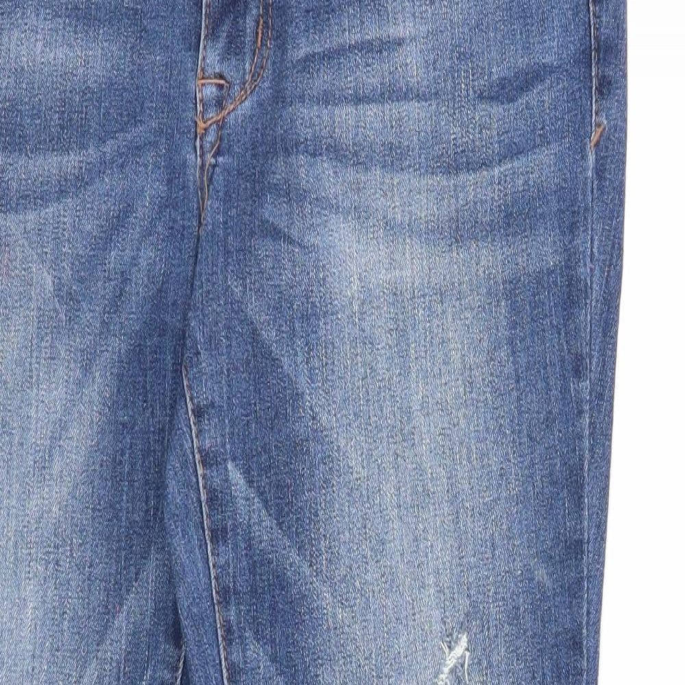 Preworn Womens Blue Cotton Skinny Jeans Size 6 Regular Zip