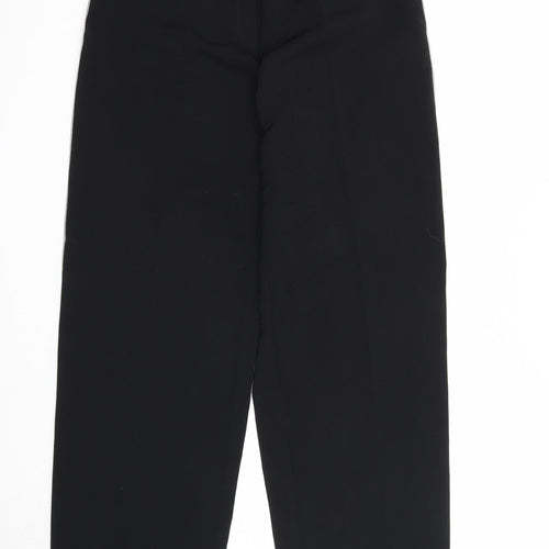 Preworn Womens Black Polyester Trousers Size 12 Regular Zip