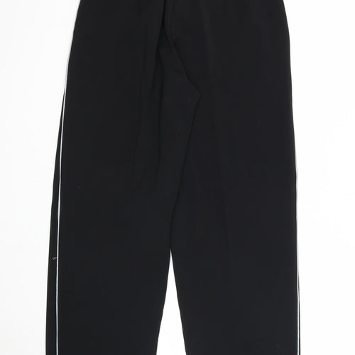 Preworn Womens Black Polyester Trousers Size 12 Regular Zip