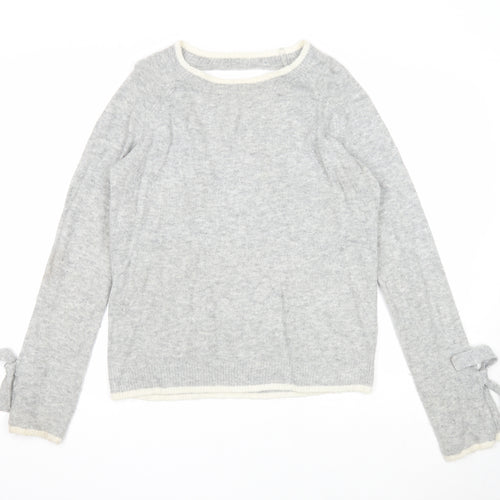 Dorothy Perkins Womens Grey Round Neck Acrylic Pullover Jumper Size 10