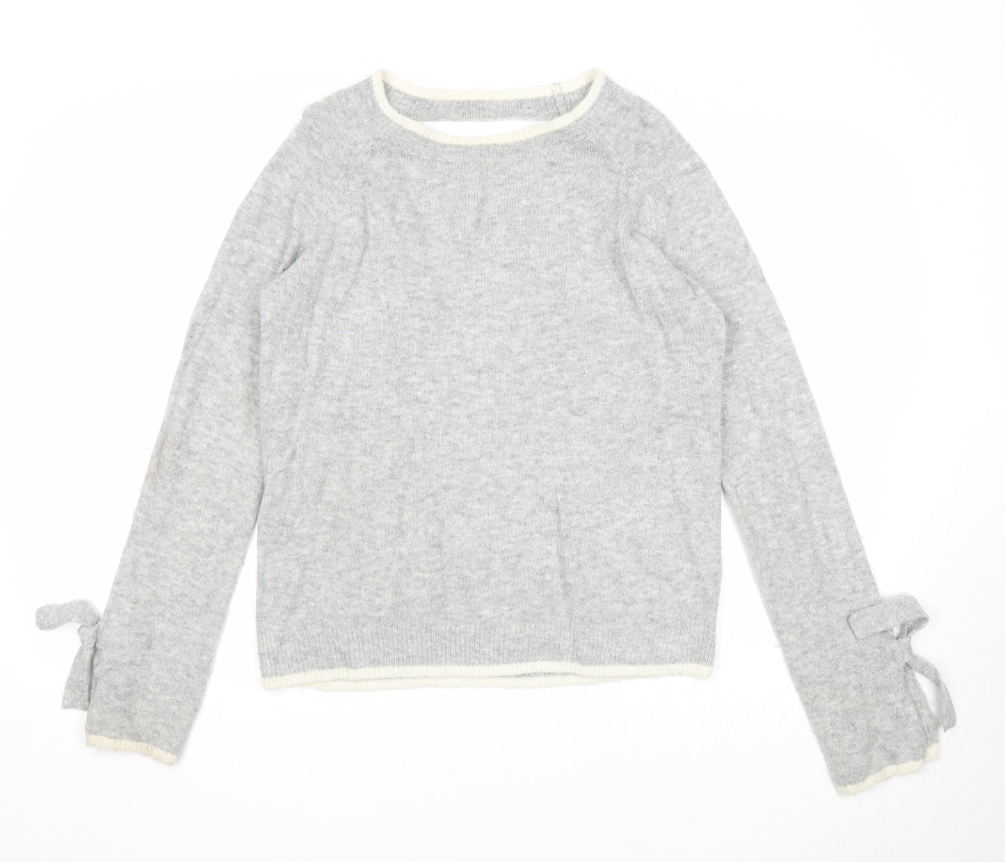 Dorothy Perkins Womens Grey Round Neck Acrylic Pullover Jumper Size 10