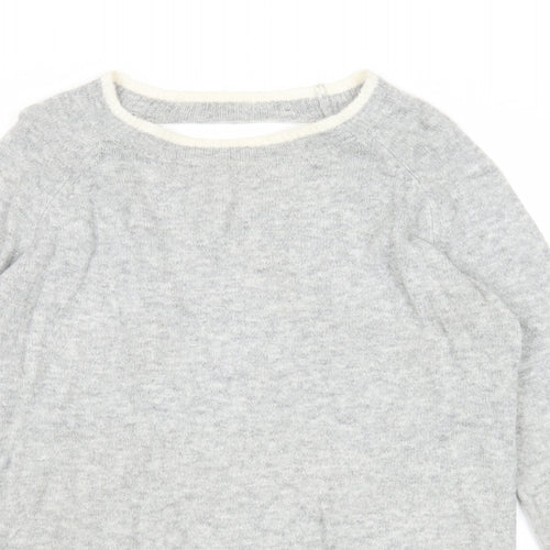 Dorothy Perkins Womens Grey Round Neck Acrylic Pullover Jumper Size 10