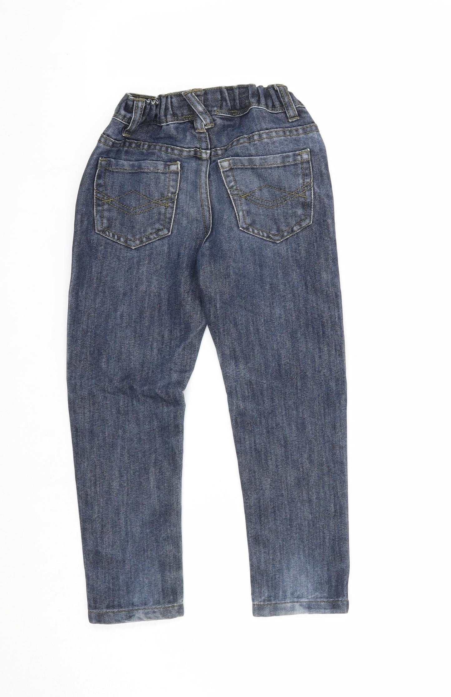 Urban Rascals Boys Blue Cotton Straight Jeans Size 4-5 Years Slim Zip