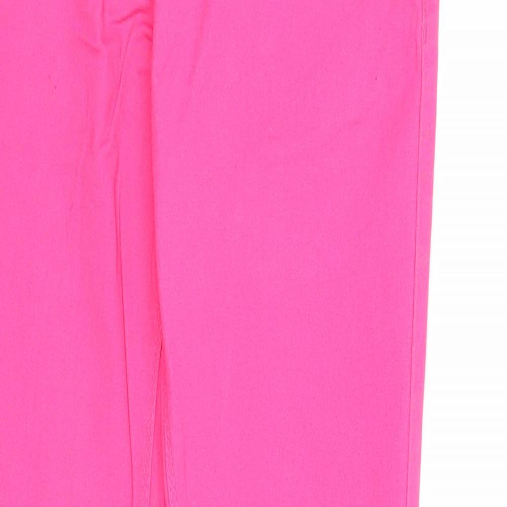 Preworn Girls Pink Cotton Skinny Jeans Size 11-12 Years Regular Zip