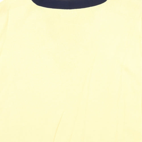 Roman Womens Yellow Viscose Basic T-Shirt Size M V-Neck