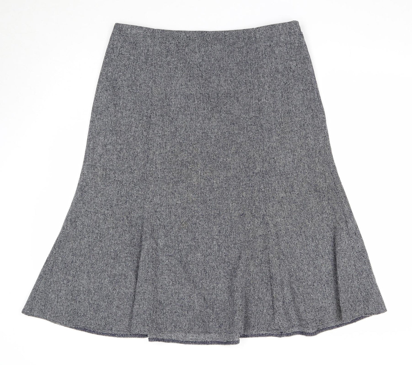 Marks and Spencer Womens Blue Polyester Swing Skirt Size 14 Zip