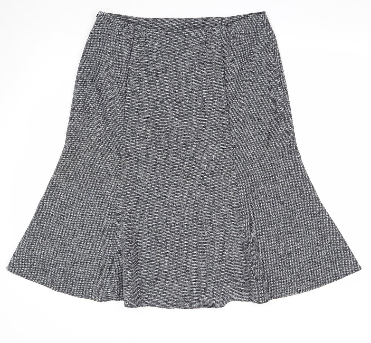Marks and Spencer Womens Blue Polyester Swing Skirt Size 14 Zip