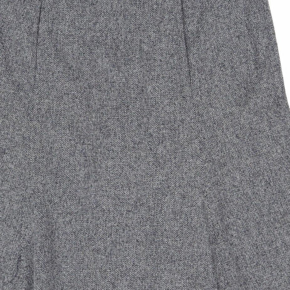 Marks and Spencer Womens Blue Polyester Swing Skirt Size 14 Zip