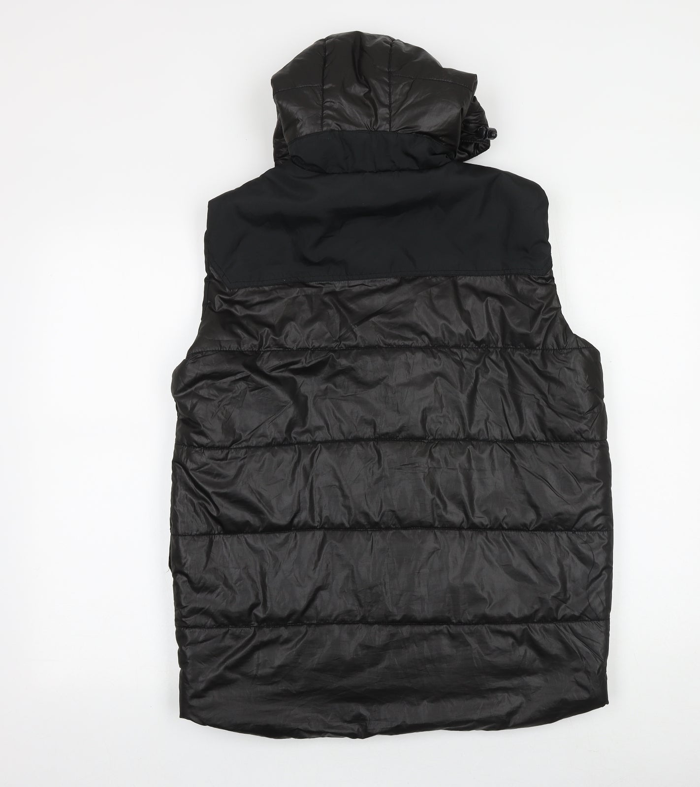 Preworn Mens Black Quilted Waistcoat Size S Zip